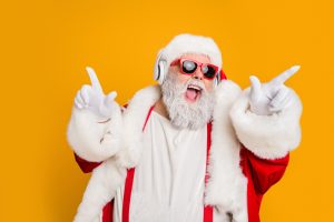 Santa jammin to Christmas music on 98.3FM The Dove
