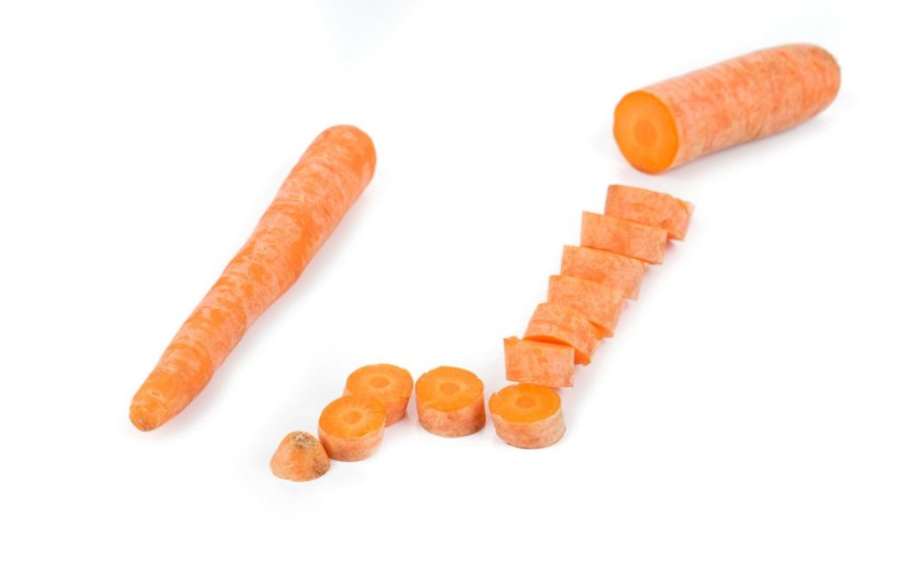 fresh carrot and slices